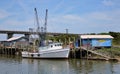 Shrimp boat docked Royalty Free Stock Photo