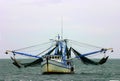 Shrimp boat with nets