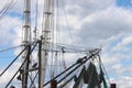 Shrimp Boat Rigging against the Sky Royalty Free Stock Photo