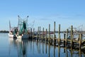 Shrimp Boats Trawler Docked Pier Waterway Royalty Free Stock Photo