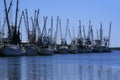 Shrimp boats docked Royalty Free Stock Photo