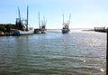 Shrimp boats entering Charleston harbor Royalty Free Stock Photo