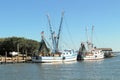 Two shrimp boats docked in Shem Creek, Charleston, South Carolina Royalty Free Stock Photo