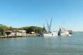 Two shrimp boats docked in Shem Creek, Charleston, South Carolina Royalty Free Stock Photo