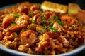 Shrimp and Chicken Gumbo with Scallions Royalty Free Stock Photo