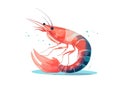 Shrimp cocktail drawing on a white background. seafood for a party or dinner at a restaurant serving food from the sea Royalty Free Stock Photo