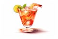 shrimp cocktail isolated on white background. Generated by AI Royalty Free Stock Photo
