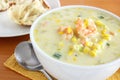 Shrimp and corn chowder Royalty Free Stock Photo