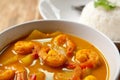 Shrimp curry with rice. Royalty Free Stock Photo