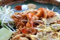 shrimp egg and lemon in pad thai, Royalty Free Stock Photo