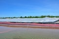 Shrimp Farms covered with nets