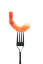 Shrimp on fork.