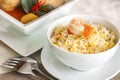 Shrimp fried rice and Beef or chicken mussaman curry Royalty Free Stock Photo