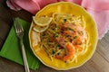 Shrimp Gamberoni Aglio e Olio Royalty Free Stock Photo