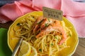 Shrimp Gamberoni Aglio e Olio Royalty Free Stock Photo