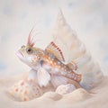 Fascinating Shrimp Goby on the Seafloor Highlighting Tropical Marine Life Royalty Free Stock Photo