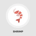 Shrimp icon flat