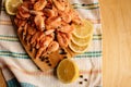 Shrimp and lemon and pepper Royalty Free Stock Photo