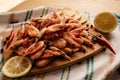 Shrimp and lemon and pepper Royalty Free Stock Photo