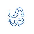 Shrimp line icon concept. Shrimp flat  vector symbol, sign, outline illustration. Royalty Free Stock Photo