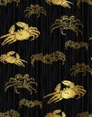 Shrimp lobster oriental japanese chinese vector design seamless pattern Royalty Free Stock Photo