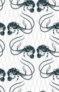 Shrimp lobster oriental japanese chinese vector design seamless pattern