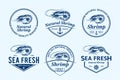 Shrimp logo and seafood design element
