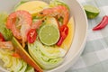 Shrimp and mango salad Royalty Free Stock Photo