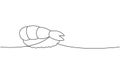 Shrimp nigiri, ebi sushi one line continuous drawing. Japanese cuisine, traditional food continuous one line Royalty Free Stock Photo