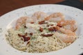 Shrimp pasta dish Royalty Free Stock Photo