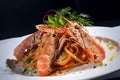 Shrimp pasta Royalty Free Stock Photo