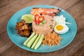 Shrimp paste fried rice, Thai food. Royalty Free Stock Photo