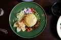 Shrimp paste rice, fried rice or stir fried rice with egg