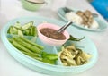 Shrimp paste sauce with vegetables, southern Thai popular food Royalty Free Stock Photo