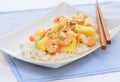 Shrimp and pineapple stirfry Royalty Free Stock Photo