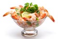 Shrimp or Prawn Cocktail Isolated on White Royalty Free Stock Photo