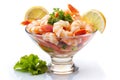 Shrimp or Prawn Cocktail Isolated on White Royalty Free Stock Photo