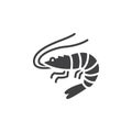 Shrimp, Prawn icon vector, filled flat sign, solid pictogram isolated on white Royalty Free Stock Photo