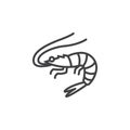 Shrimp, Prawn line icon, outline vector sign, linear pictogram isolated on white.