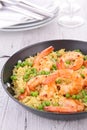 Shrimp, rice and pea