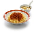 Shrimp roe noodles and wanton, chinese cuisine Royalty Free Stock Photo