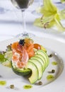 Shrimp salad a la carte appetizer Royalty Free Stock Photo
