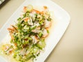 Shrimp salad with lemon grass and mint Royalty Free Stock Photo