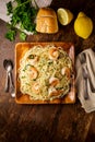 Shrimp Scampi Angel Hair Pasta Royalty Free Stock Photo