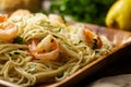 Shrimp Scampi Angel Hair Pasta Royalty Free Stock Photo