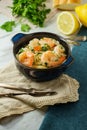 Shrimp Scampi Angel Hair Pasta Royalty Free Stock Photo