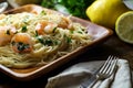 Shrimp Scampi Angel Hair Pasta Royalty Free Stock Photo