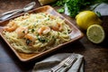 Shrimp Scampi Angel Hair Pasta Royalty Free Stock Photo