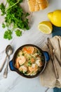 Shrimp Scampi Angel Hair Pasta Royalty Free Stock Photo