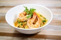 shrimp scampi over pasta with parsley garnish Royalty Free Stock Photo